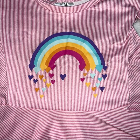 Toddler Rainbow & Hearts Babydoll Top 0522K - Picture 2 of 4